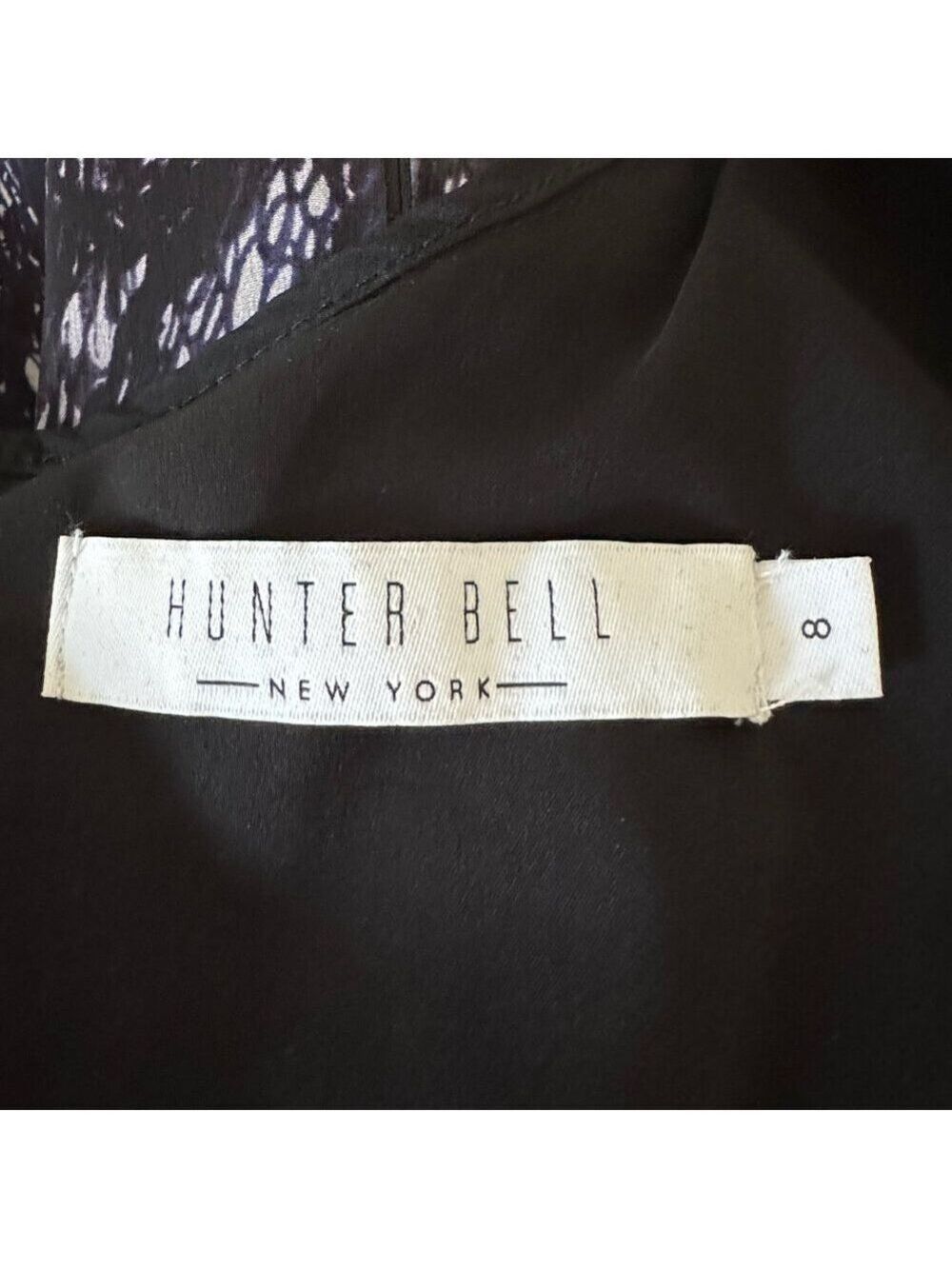 Hunter Bell Sleeveless Peplum, 100% Silk & Leather Trim, Size 8 - Picture 3 of 12